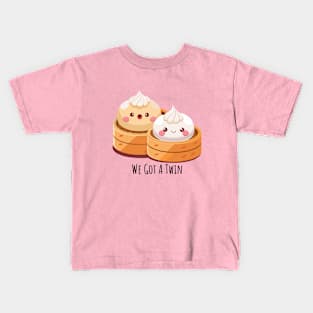 We Got A Twin: Adorable Twin Bun Merchandise | PunnyHouse Kids T-Shirt